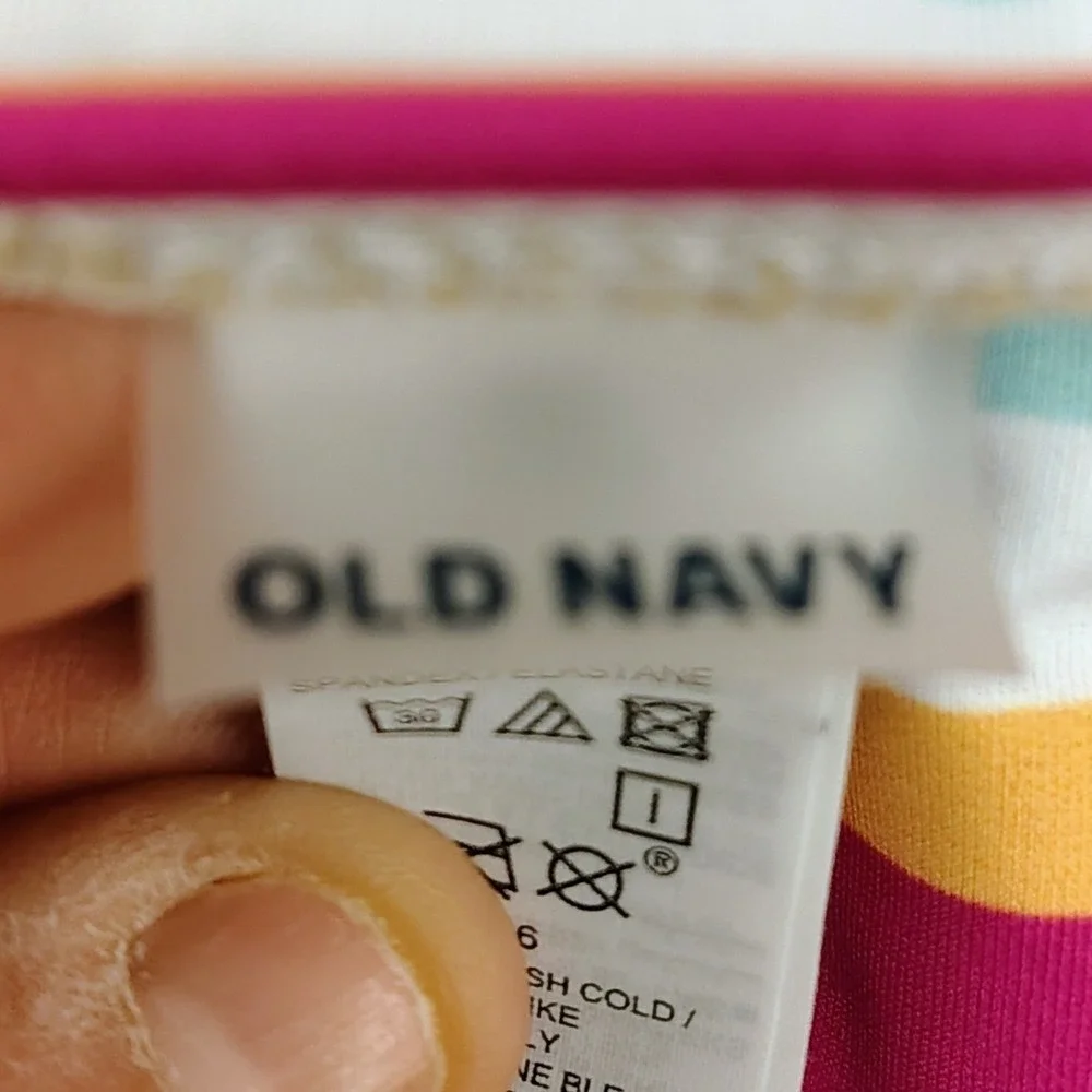 Old Navy Striped Bikini Bottom‎ Women XXL Multi Color Rainbow Retro Boho Tie NWT